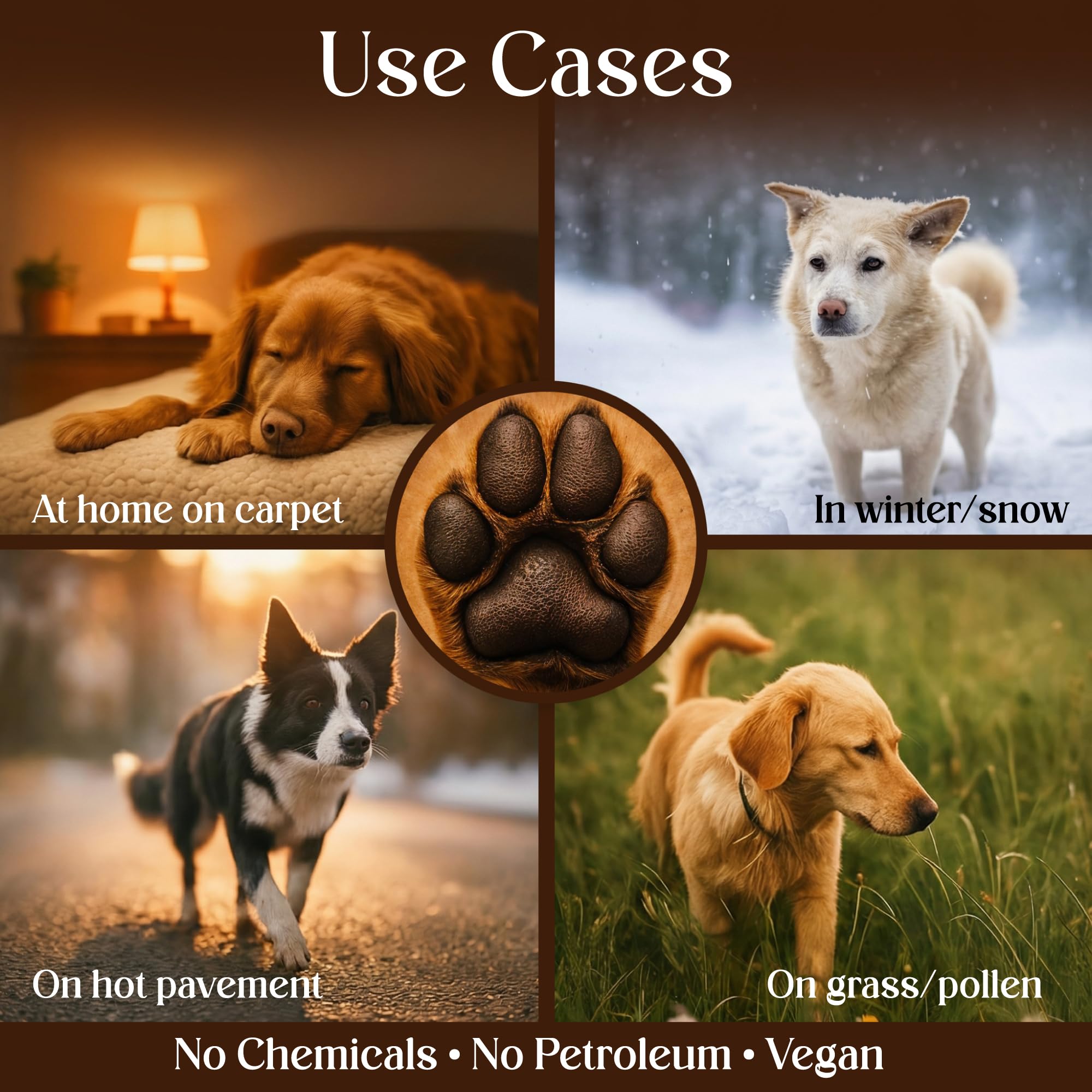 Crystaltails baume patte chien lisse et non toxique, usage quotidien.