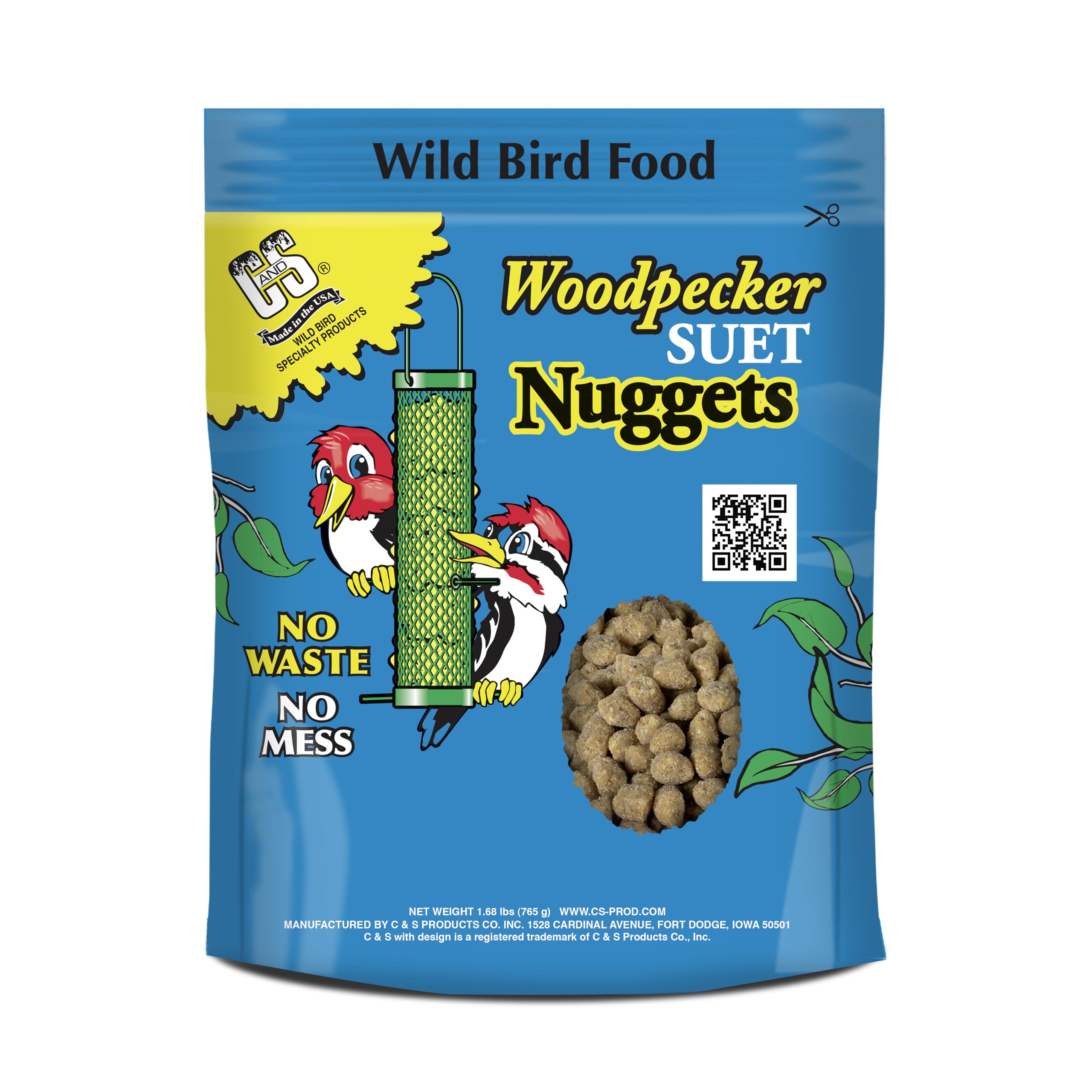 C&S Woodpecker Nuggets de suet dans l’emballage, prêt à l’emploi.