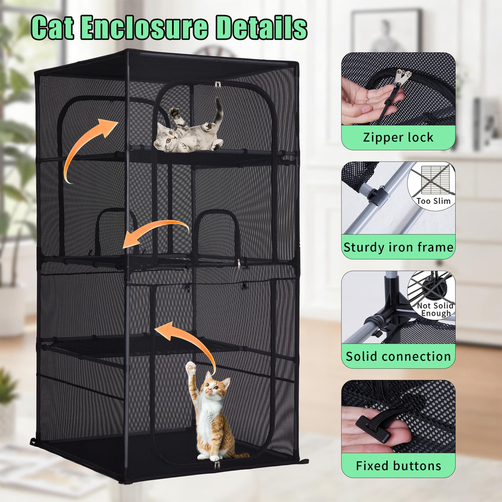 CSQOO Catio Nettoyage Facile simplifie l’entretien et le rangement.