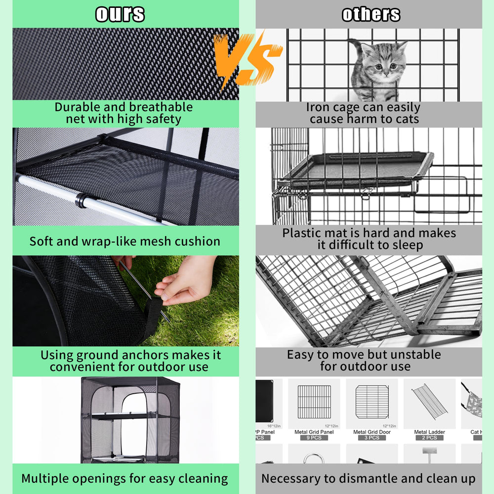 CSQOO Catio Stabilite au sol Piquets assure une installation stable.