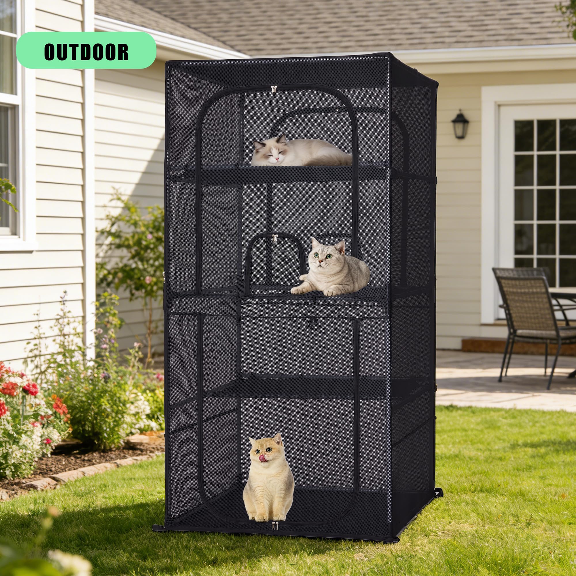 CSQOO Catio Ventilation Optimisee assure un air frais en plein air.