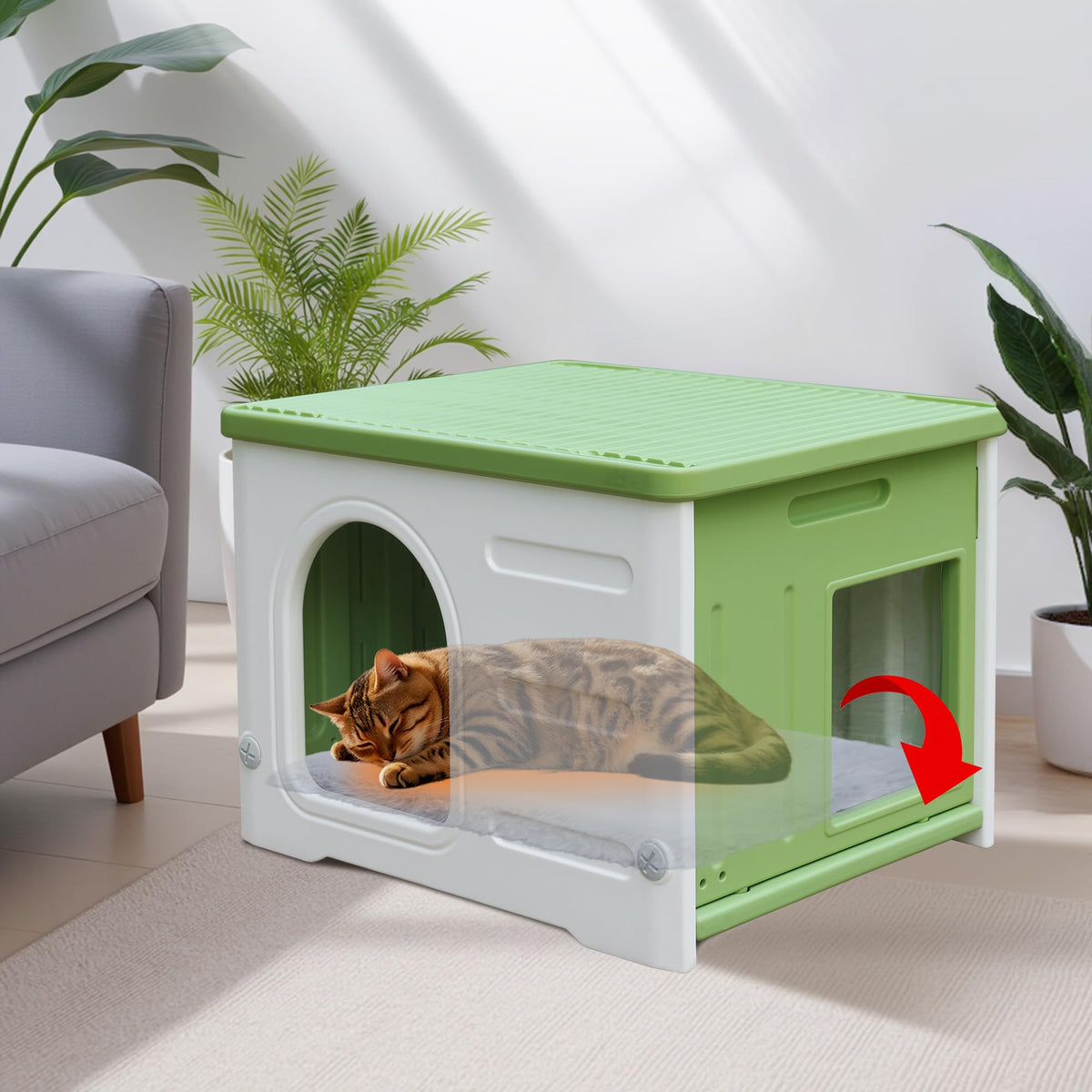 CSQOO maison-chat-extérieure-imperméable: abri durable et pratique pour chats.