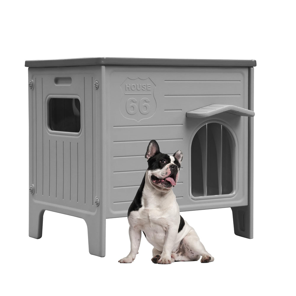 CSQOO maison chien plastique extérieure étanche pour protéger par tous les temps.