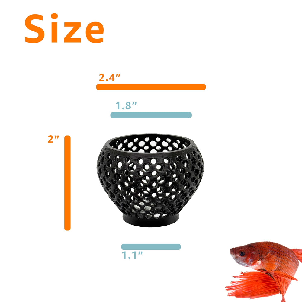 CTWPets Betta Bulb Hide 2.0 — diamètre 2,8 pouces pour petits aquariums.