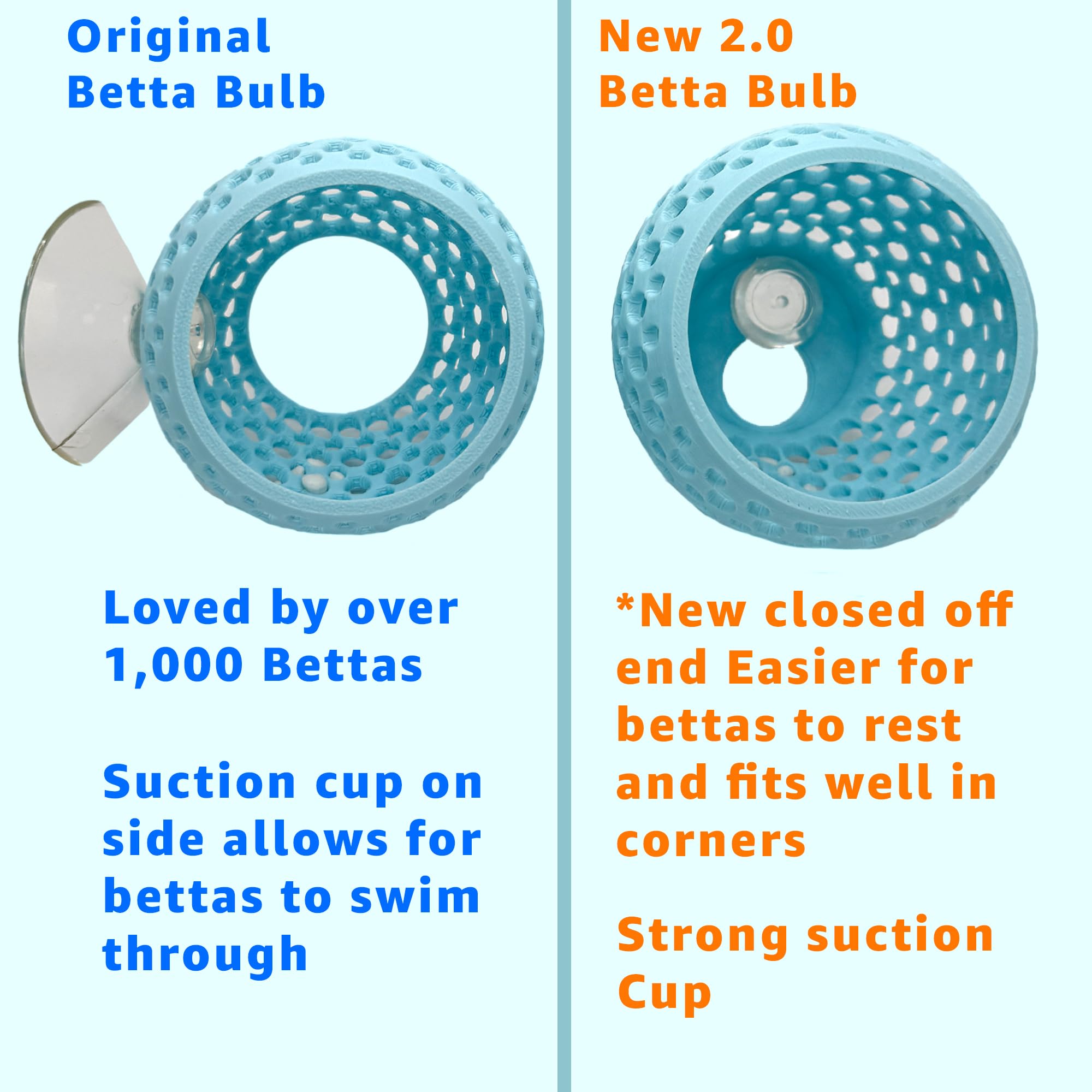 CTWPets Betta Bulb Hide 2.0 — diamètre environ 7,2 cm pour petits habitats.