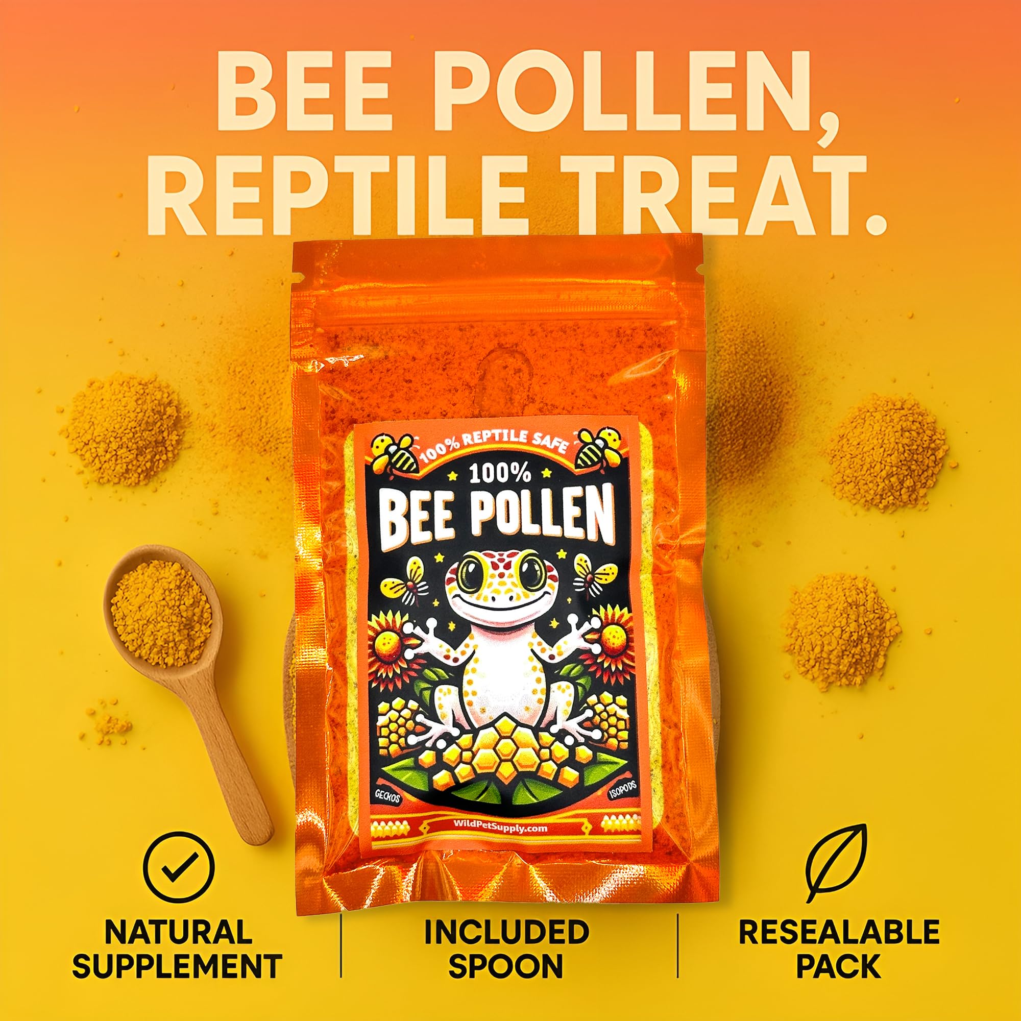 CTWPets pollen d'abeille poudre détail grains dorés