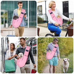 CUBY porte-chien-chat rose, vue dos, confort et accessibilité lors des sorties.