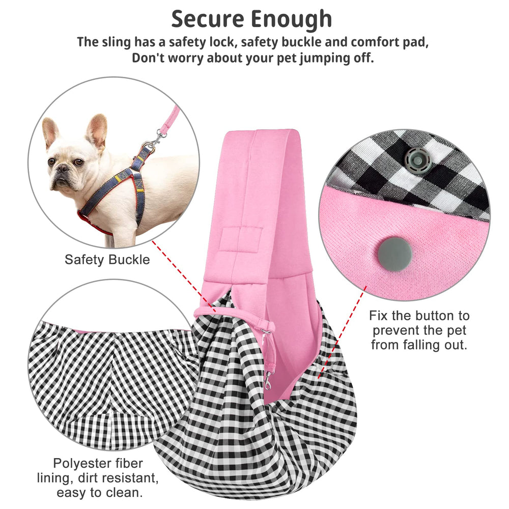 CUBY porte-chien-chat rose, tissu doux et confort respirant pour l'animal.