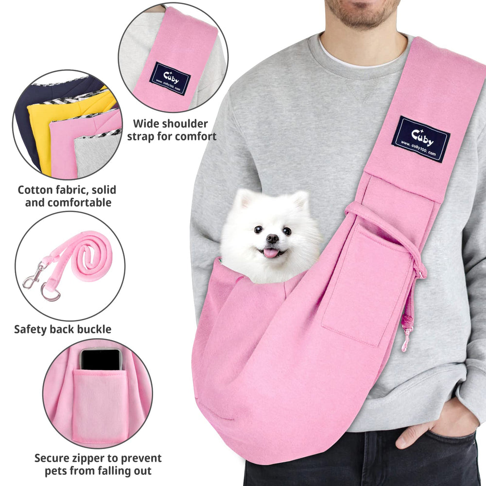 CUBY porte-chien-chat rose pour mains libres durant les balades.