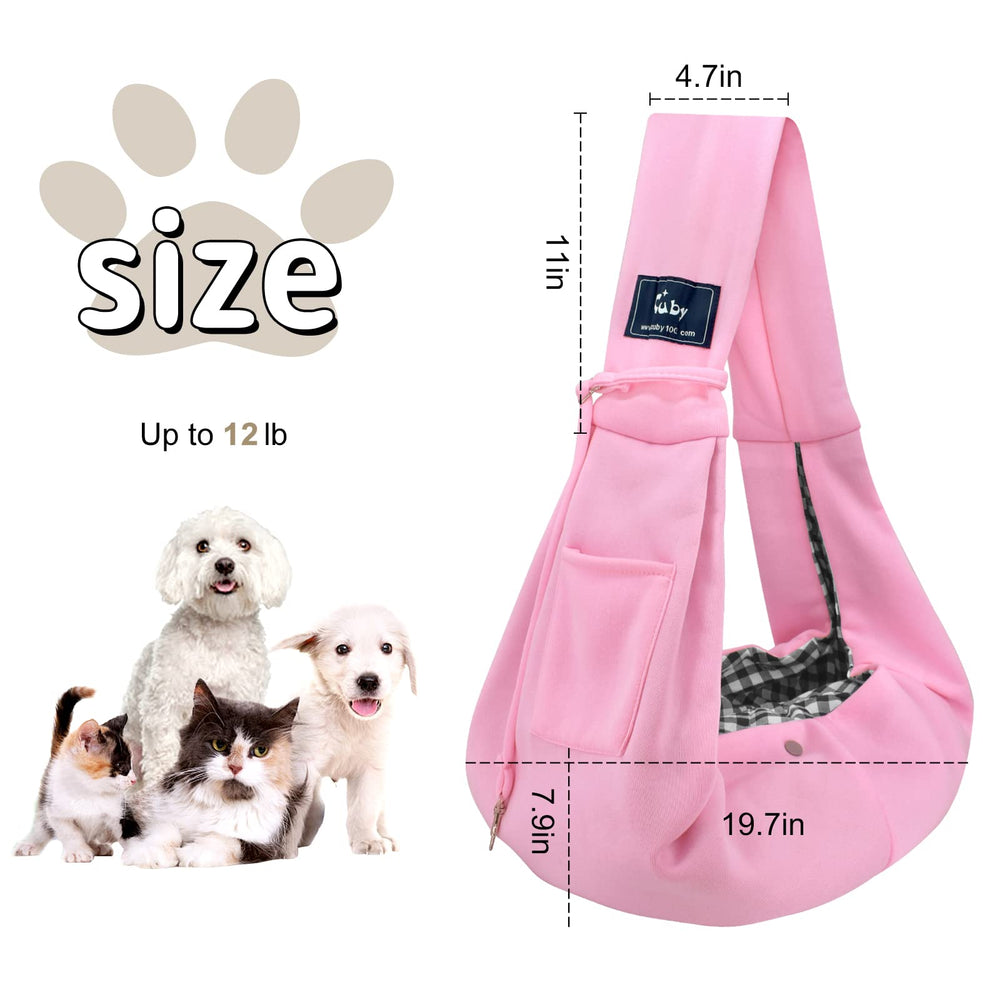 CUBY porte-chien-chat rose avec poches pratiques et rangement.