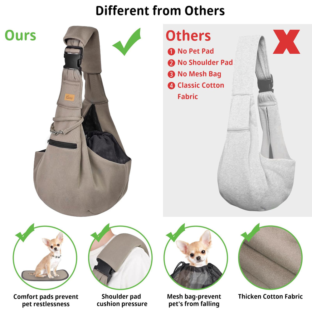Cuby sling épaule rembourrée offrant un grand confort lors des promenades.