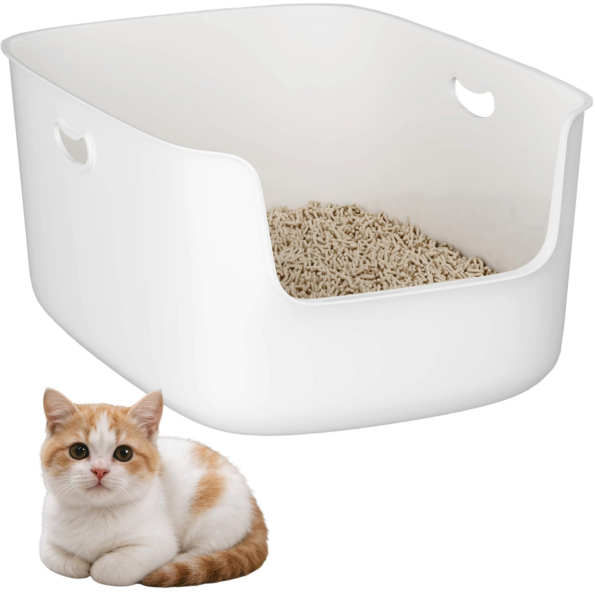 Cuddpaw bac litière entrée bas, accès facile pour chats âgés et chatons.
