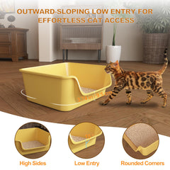 Grand format offrant espace suffisant pour chats adultes et timides.