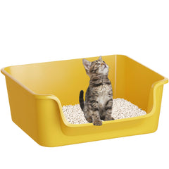 Litière Cuddpaw ouverte avec hauts bords facilitant l'entrée des chatons et des seniors.
