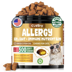 Friandises Cudory pour chats allergie 500: soutien potentiel immunitaire et confort saisonnier