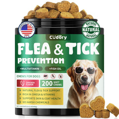 Cudory friandises molles anti-puces pour chien, soin naturel.