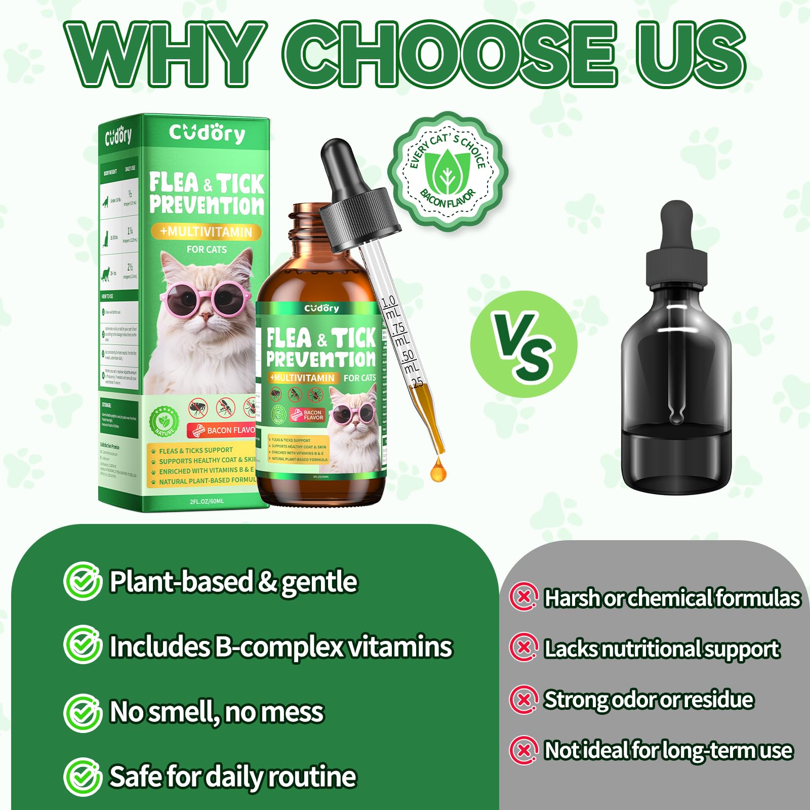 Ingrédients naturels Cudory pour chats — soutien sans additifs