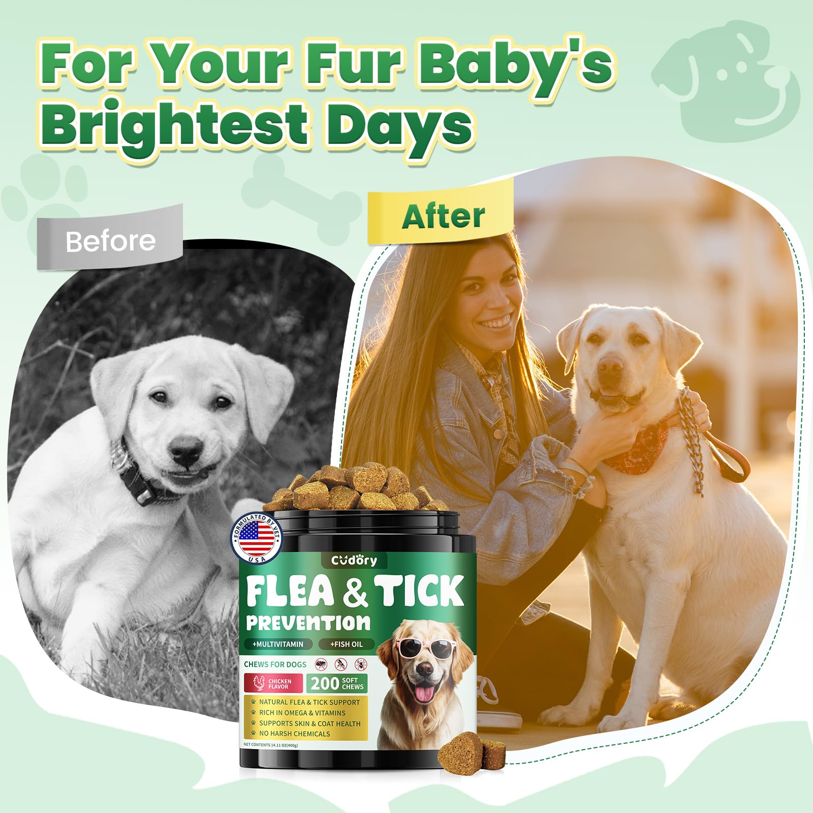 Cudory plaisir de manger pour chien, soutien quotidien simplifié.