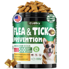 Cudory Prévention-puces-chien-bouches : bouchées savoureuses qui aident à protéger le pelage.