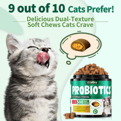 Cudory Probiotiques Chat: crème intérieure et croquant pour plaisir et digestion douce.