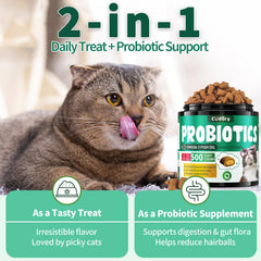 Cudory Probiotiques Chat: oméga-3 issus de poisson pour peau et poil sains.