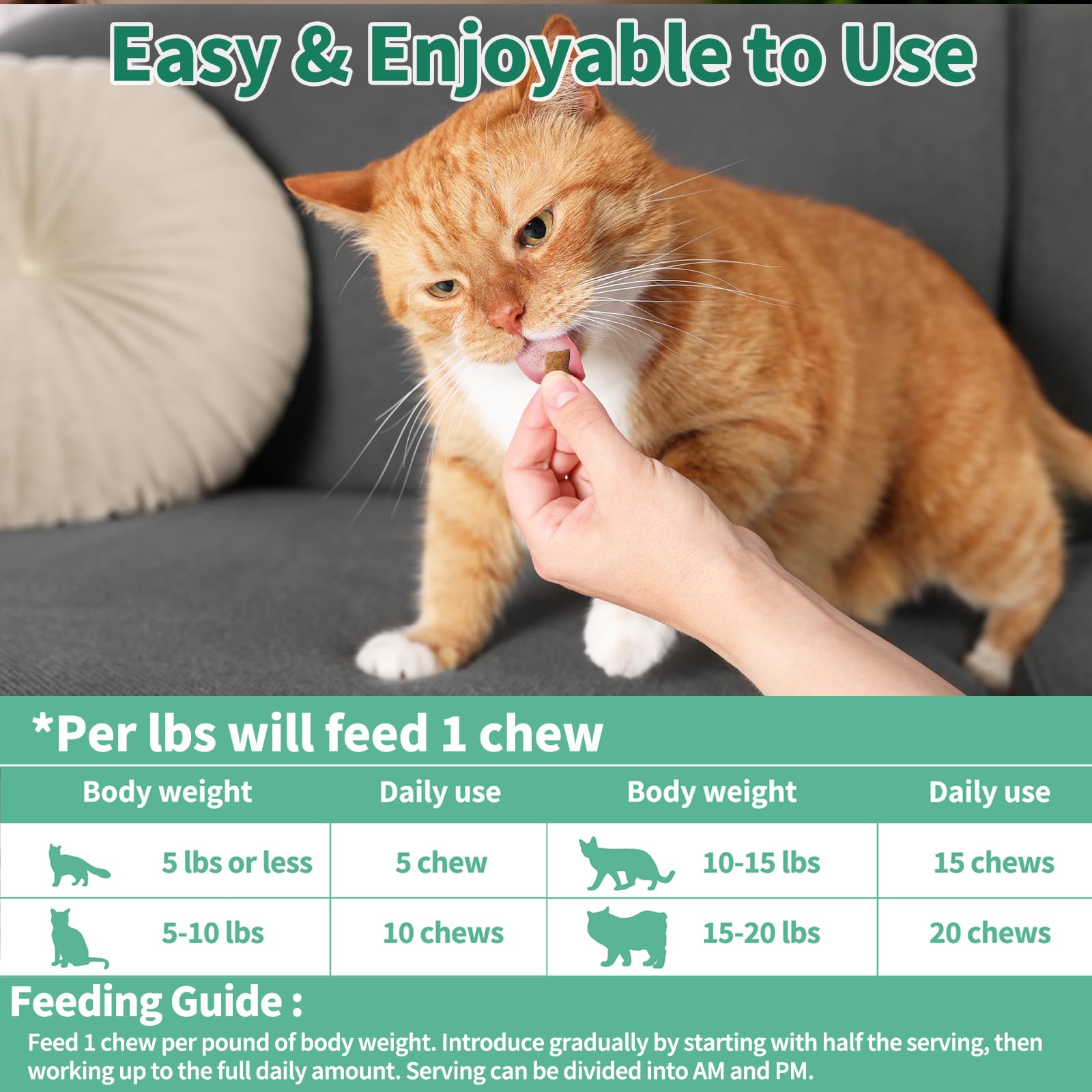 Cudory Probiotiques Chat: ingrédients propres sans soja ni blé sans additifs.