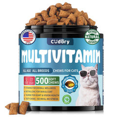 Cudory Taurine pour Chats: friandises 500 offrant un soutien potentiel au cœur et à la vision.