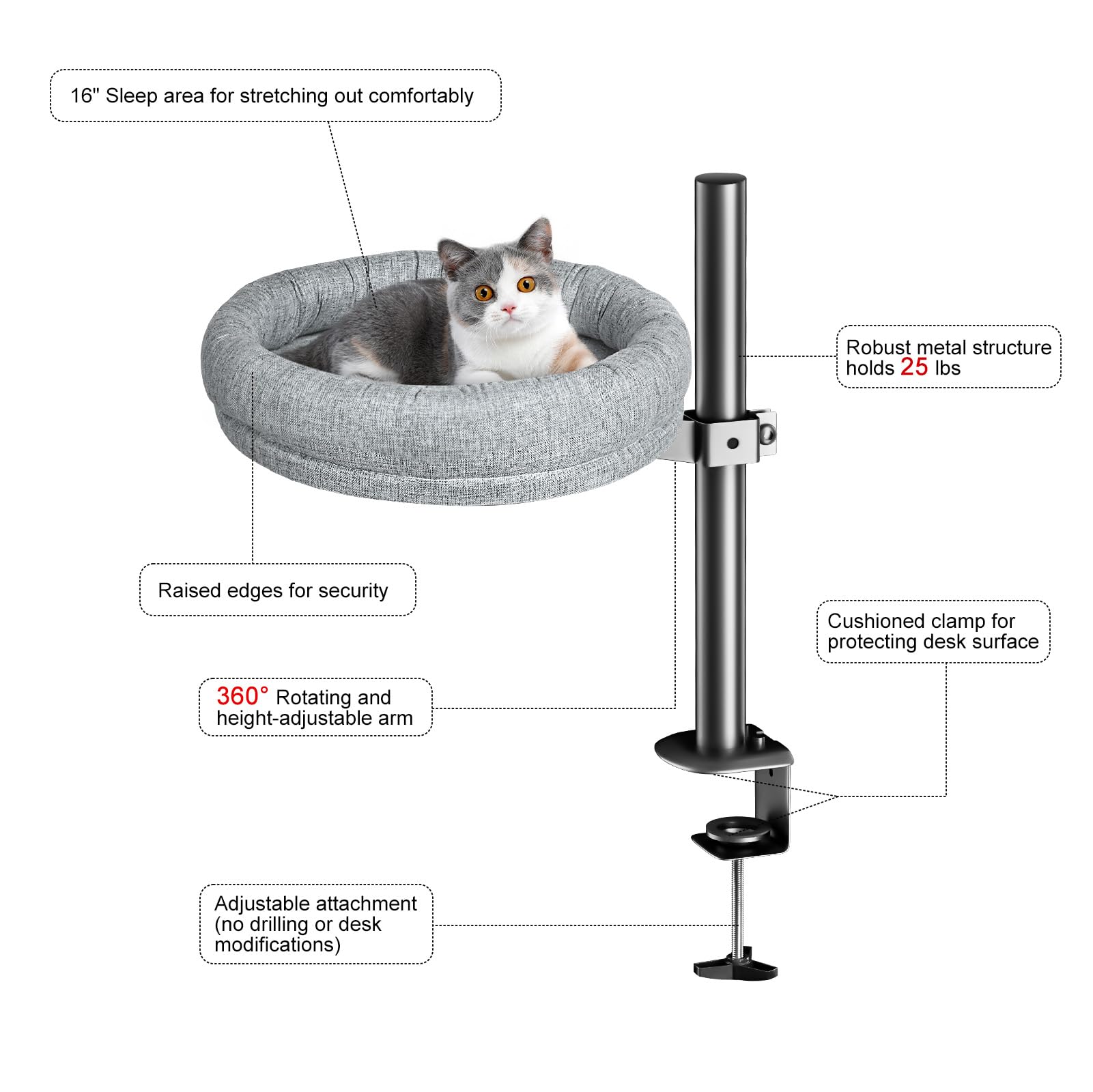 Cuipingoo lit-chat design-gris-moderne: style discret qui s’intègre à votre espace.