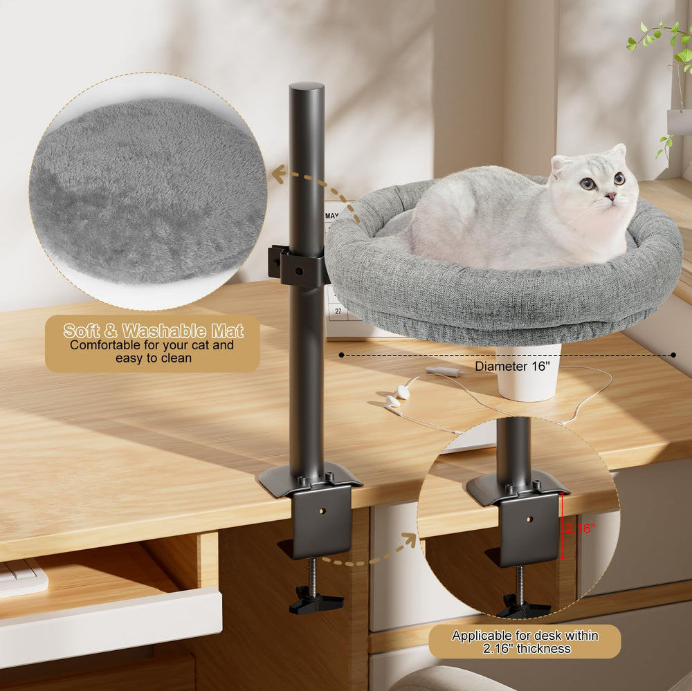 Cuipingoo lit-chat montage-sans-percage: installation rapide sans percer le bureau.