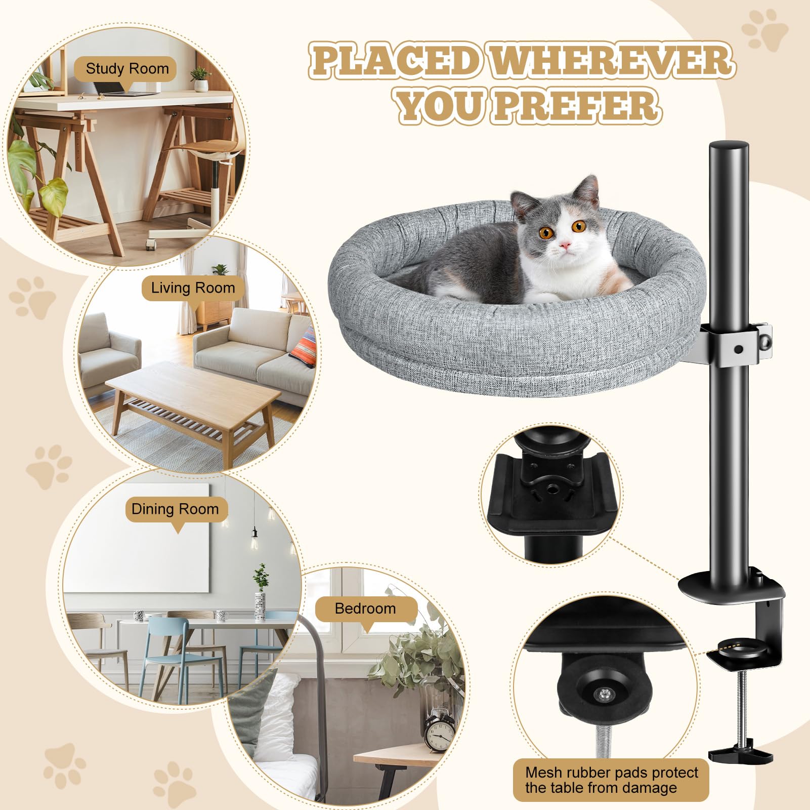 Cuipingoo lit-chat pres-de-votre-poste: compagnon discret qui rassure le chat.