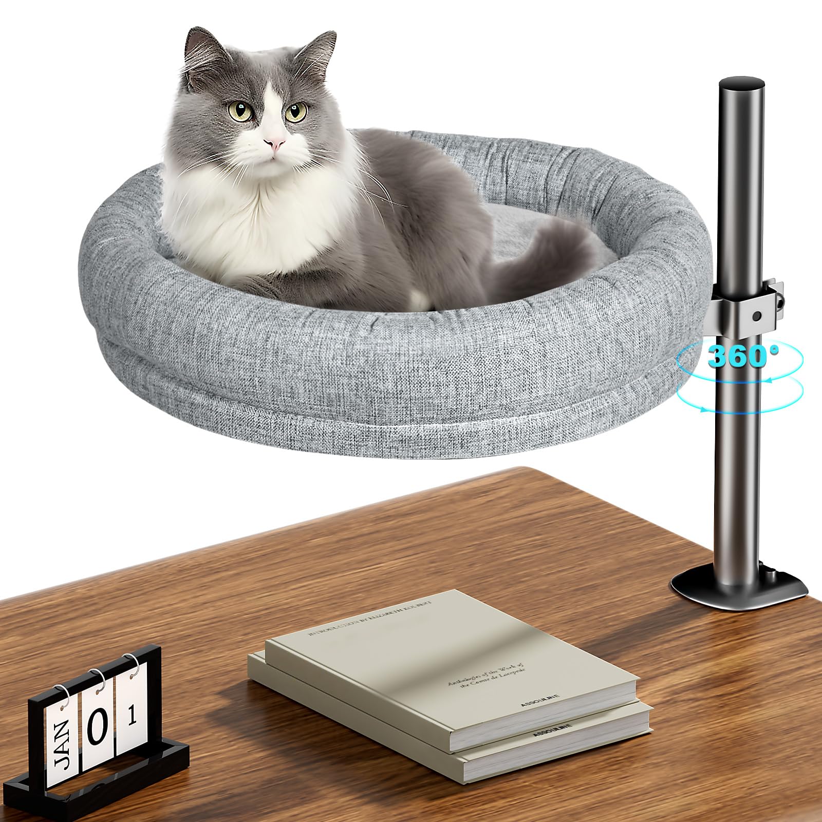 Cuipingoo lit-chat rotation-360: le support tourne pour suivre les mouvements du chat.