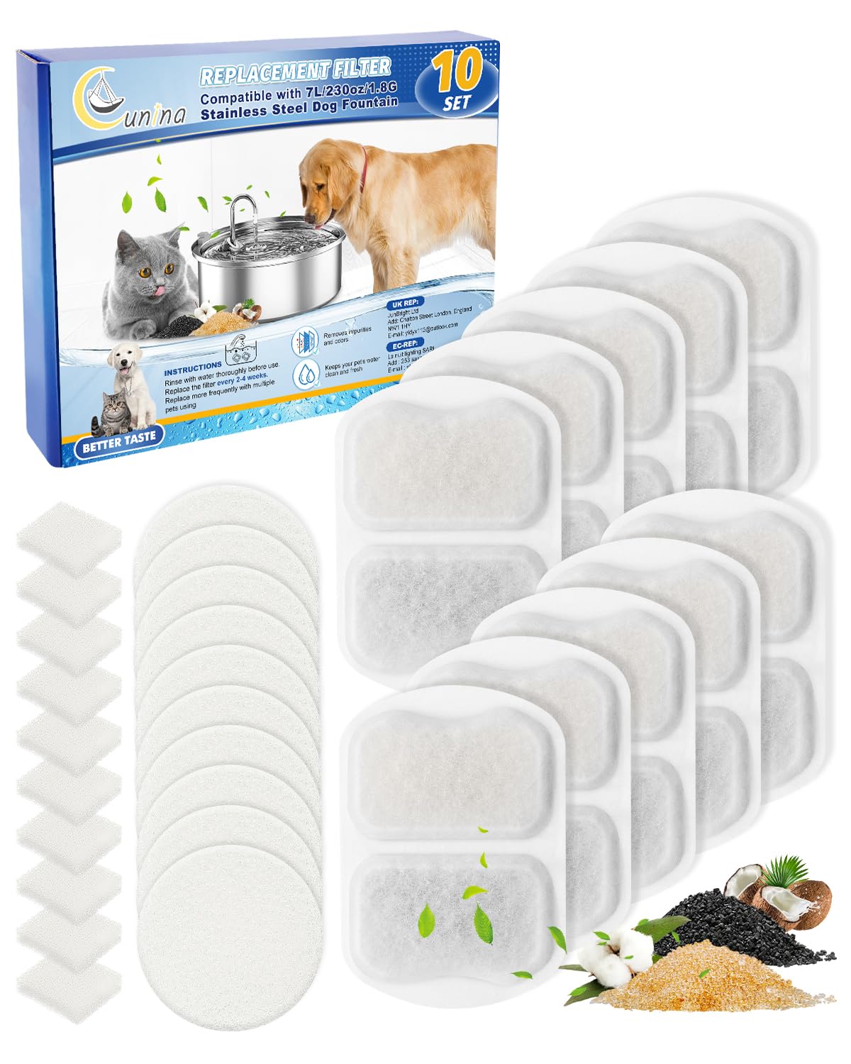 Cunina filtre-eau-chien-oneisall-7l, eau plus claire et agréable.