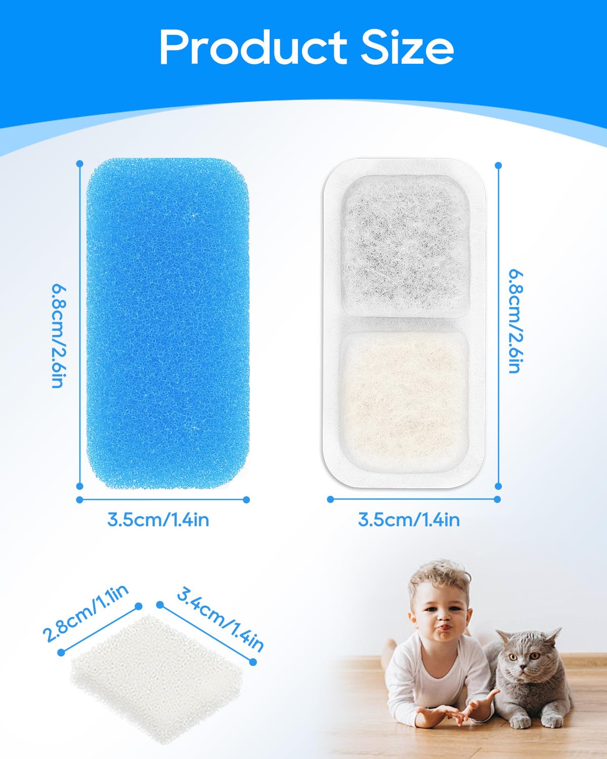 Filtre Cunina pour fontaine chat prêt à installer.