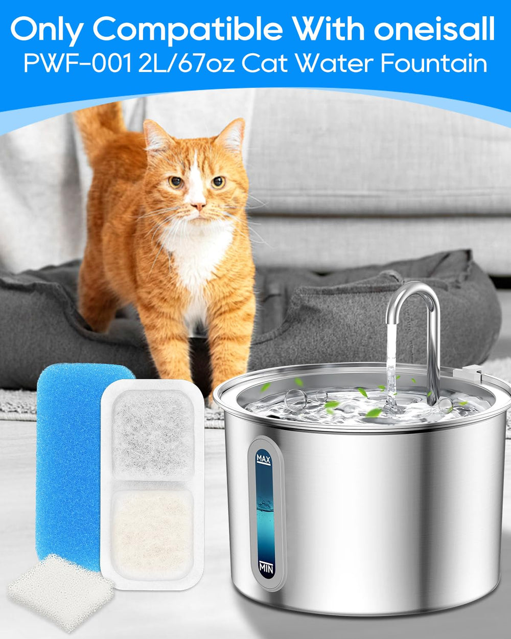 Éponge préfiltre Cunina 8× pack, filtration efficace.