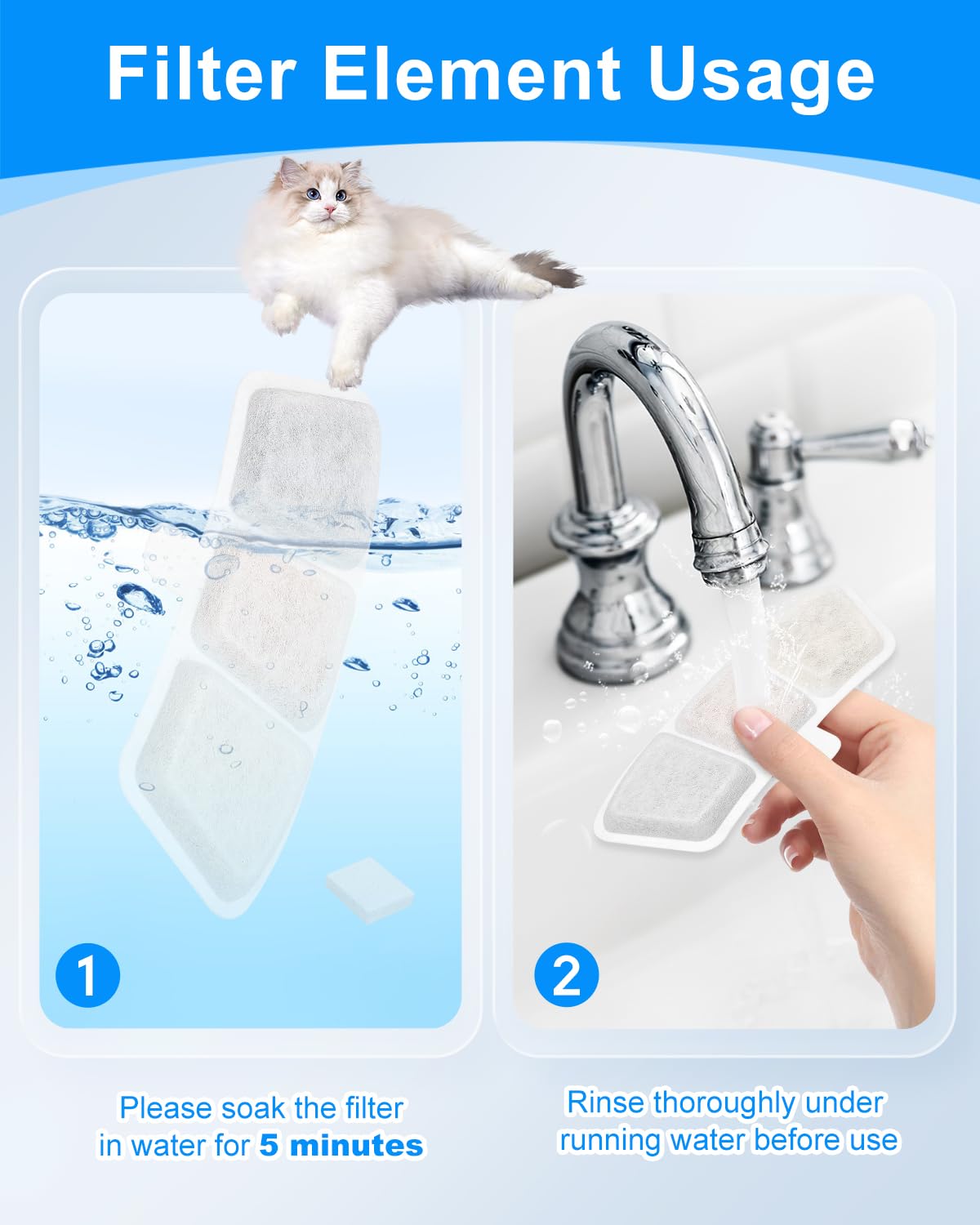 Utilisation quotidienne Cunina, eau plus fraîche pour votre chat.