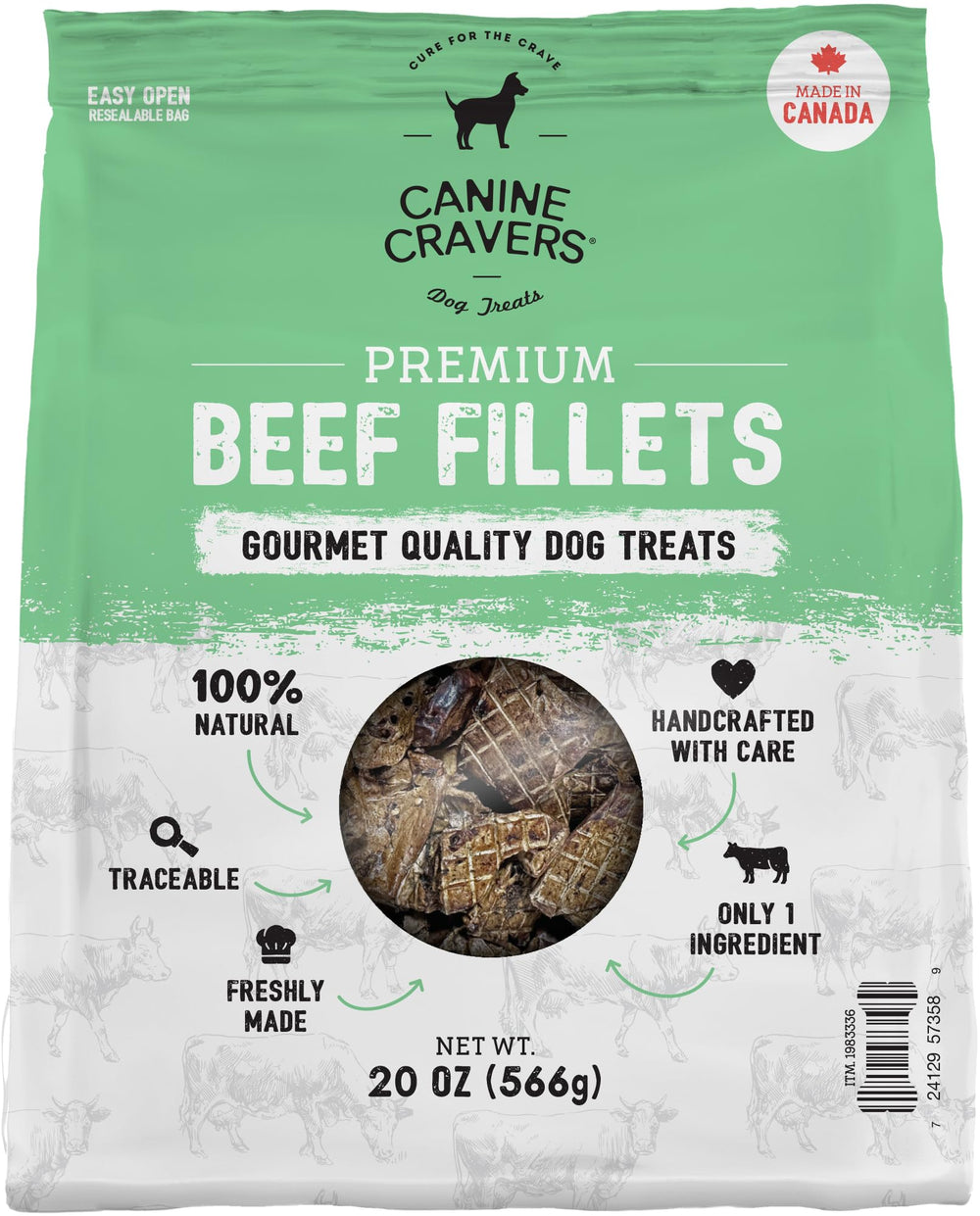 CURE FOR THE CRAVE CANINE CRAVERS : filets-de-boeuf, saveur naturelle, récompense idéale.