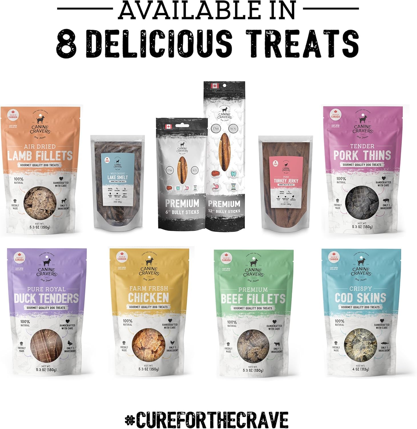 CURE FOR THE CRAVE CANINE CRAVERS : morceaux faciles à casser pour l'entraînement quotidien.