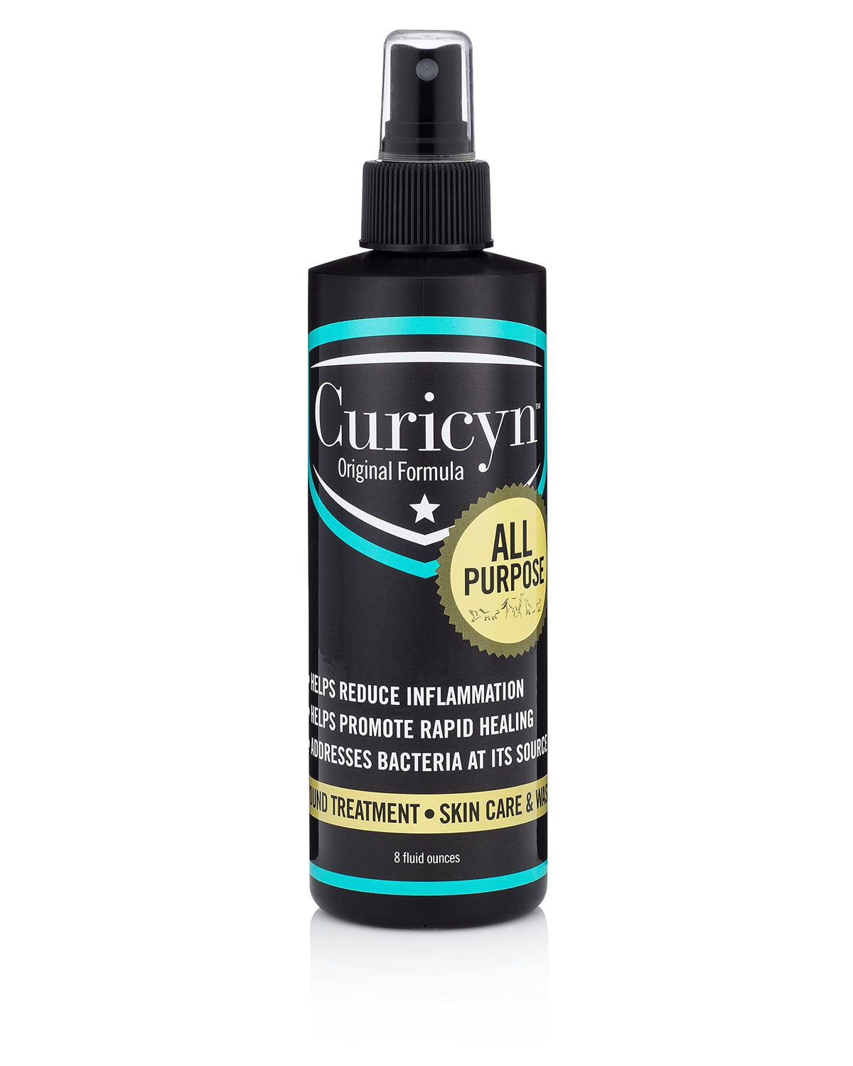 Curicyn spray-bouteille pour animaux, soin rapide et sûr pour les plaies mineures.