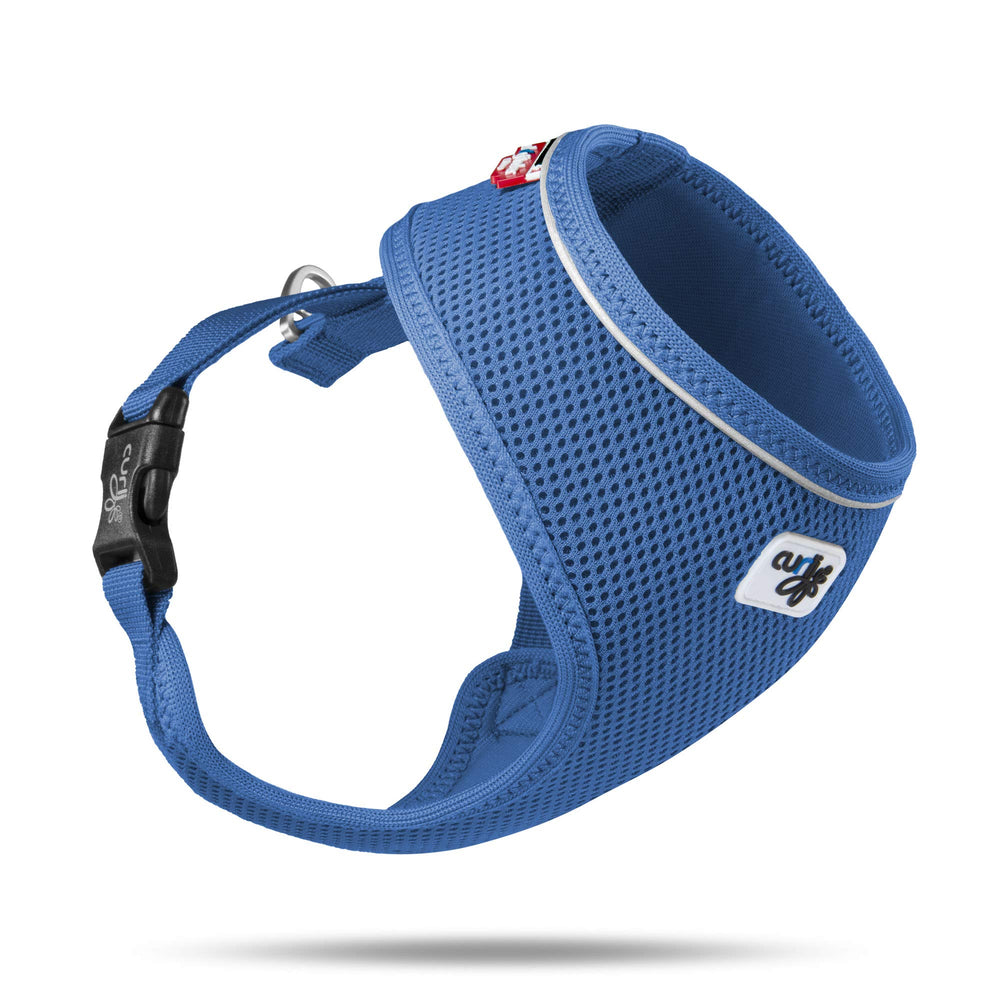 Harnais Curli Basic Air-Mesh bleu XL avec ventilation pour plus de confort.