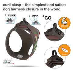Harnais camouflage Curli Vest, coupe résistante et distribution de tension adaptée.