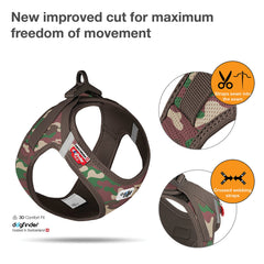Harnais Curli Vest avec attache et mesh air-mesh, ajustement pratique pour chien sensible.