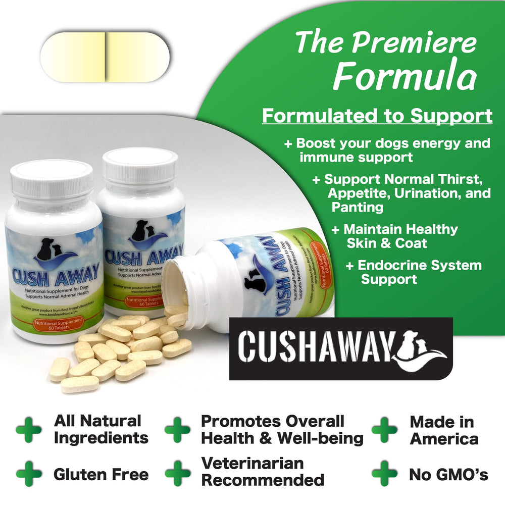 CushAway, lignanes, mélatonine et PS pour absorption optimisée.