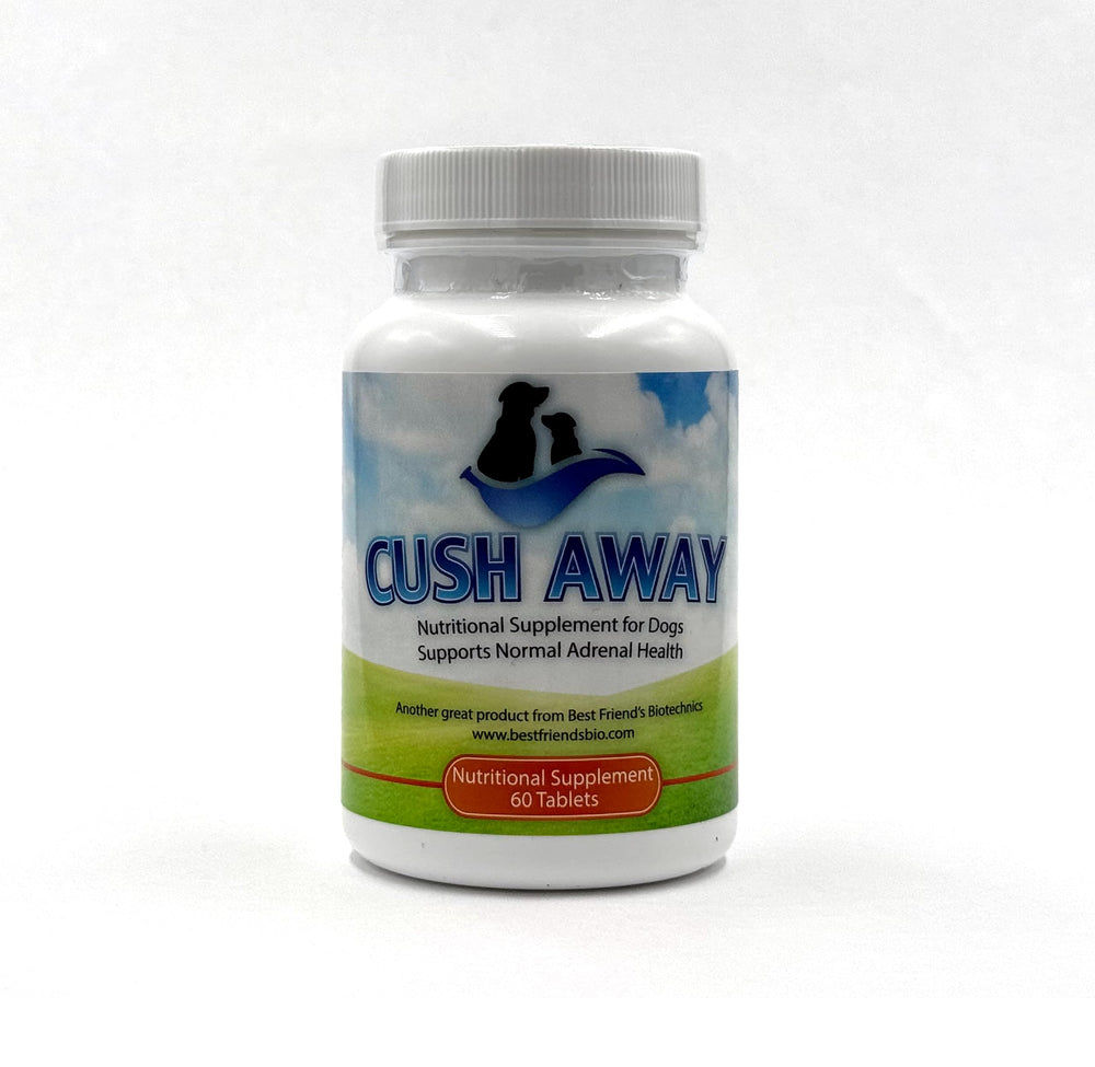 CushAway, bouteille de compléments pour chiens contre le Cushing.