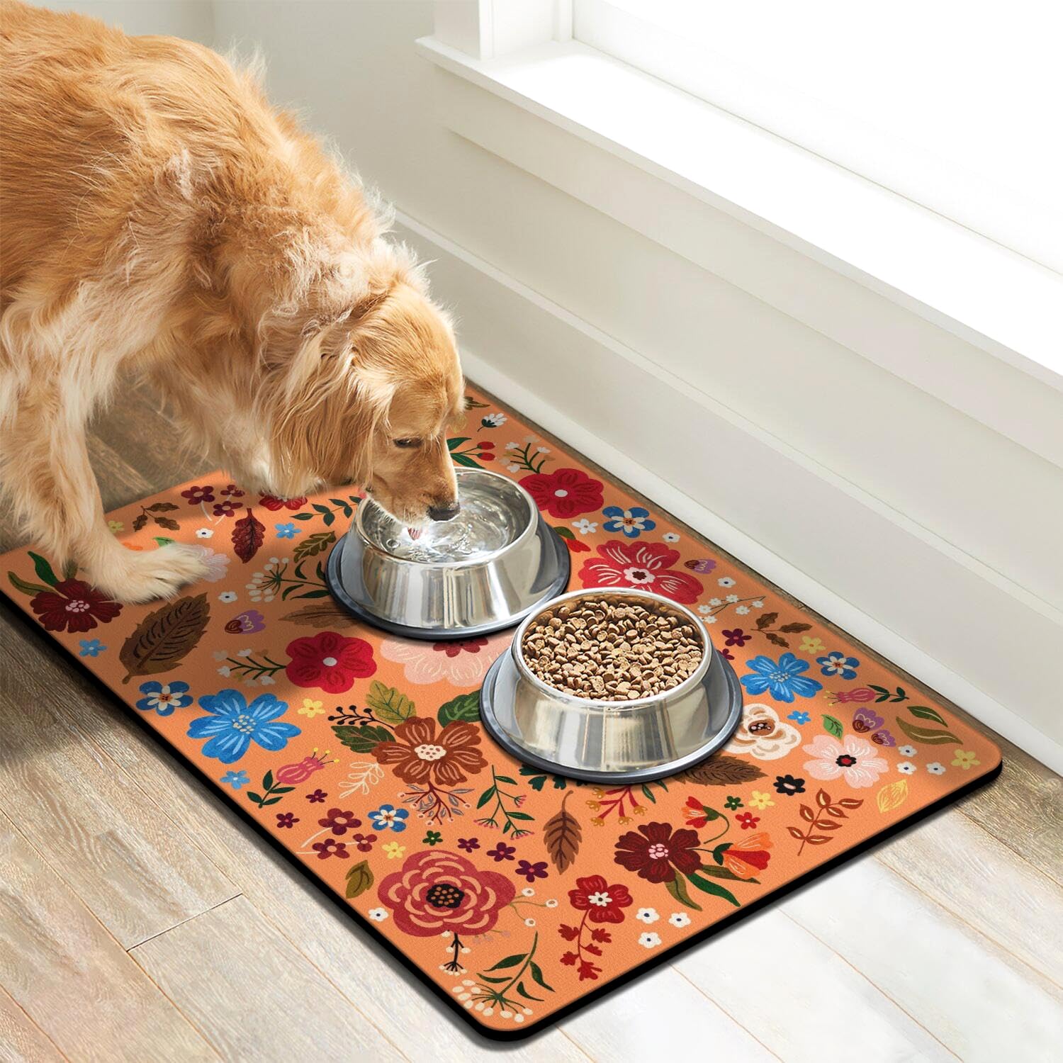 Cuslnox tapis-distributeur-eau-chat anti-derapant et facile a nettoyer