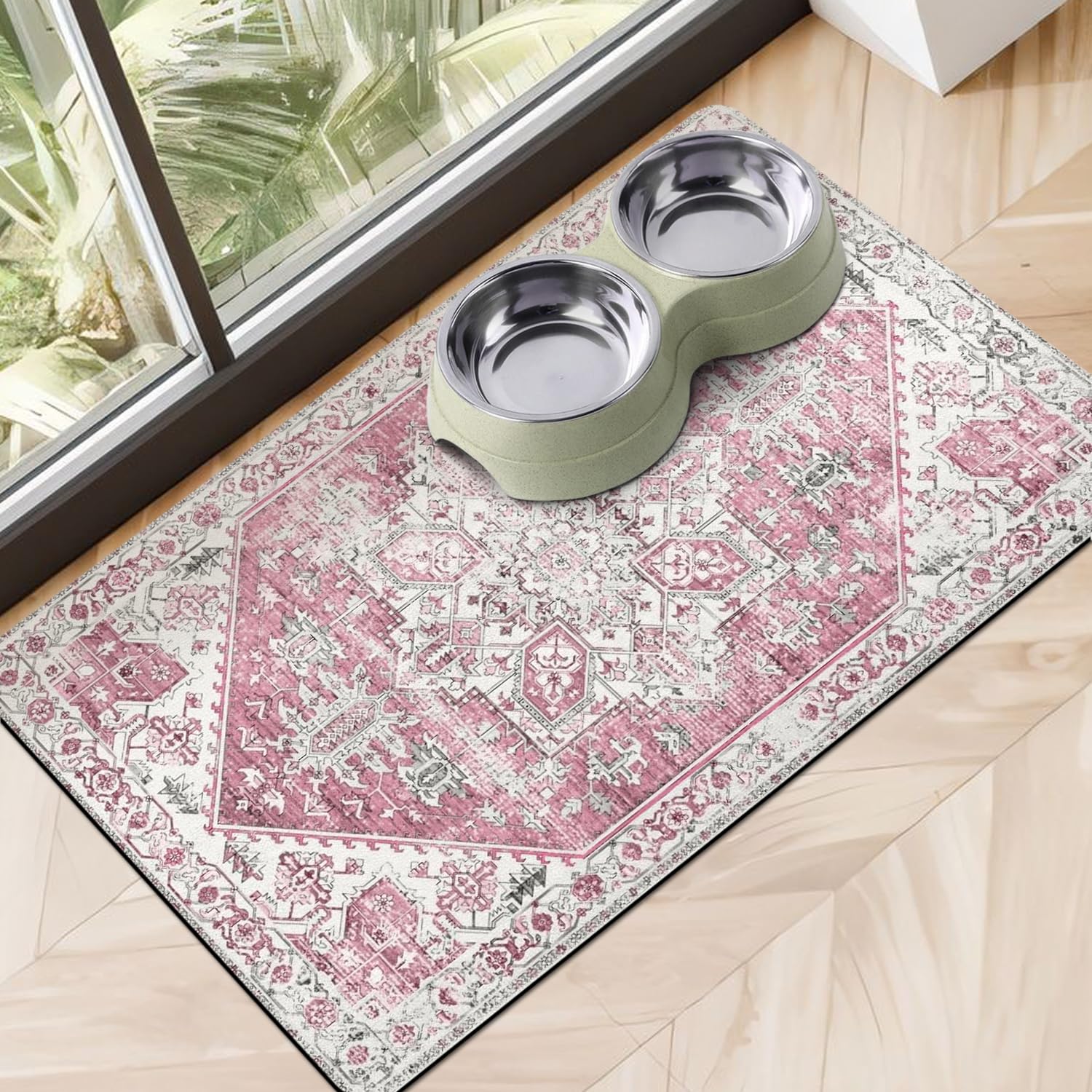Tapis Cuslnox pour gamelle chien absorbant l eau et évitant les traces