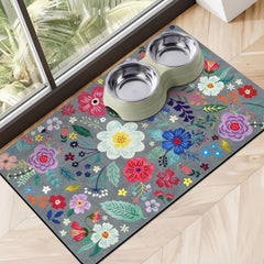 Tapis Cuslnox absorbant pour gamelle chien garde le sol sec.