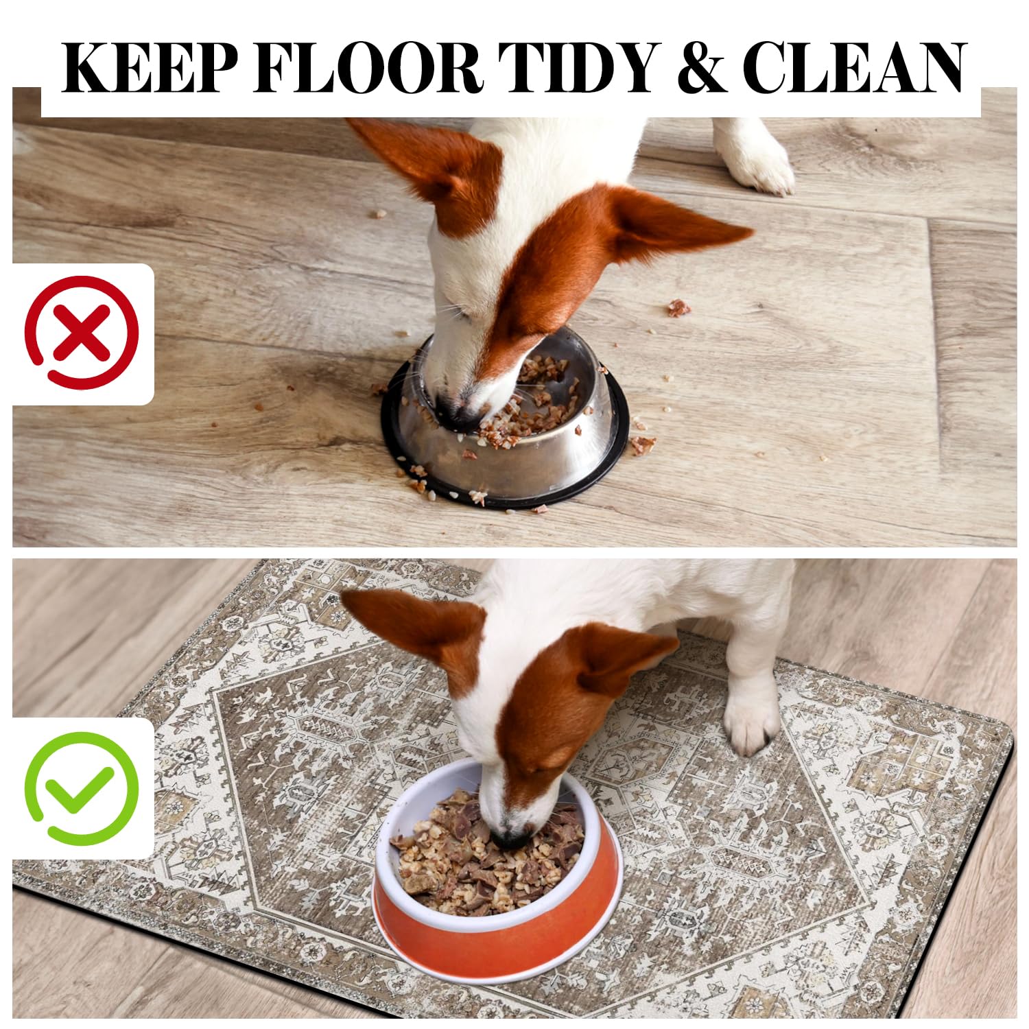 Tapis Cuslnox protège le sol des éclaboussures et des liquides.