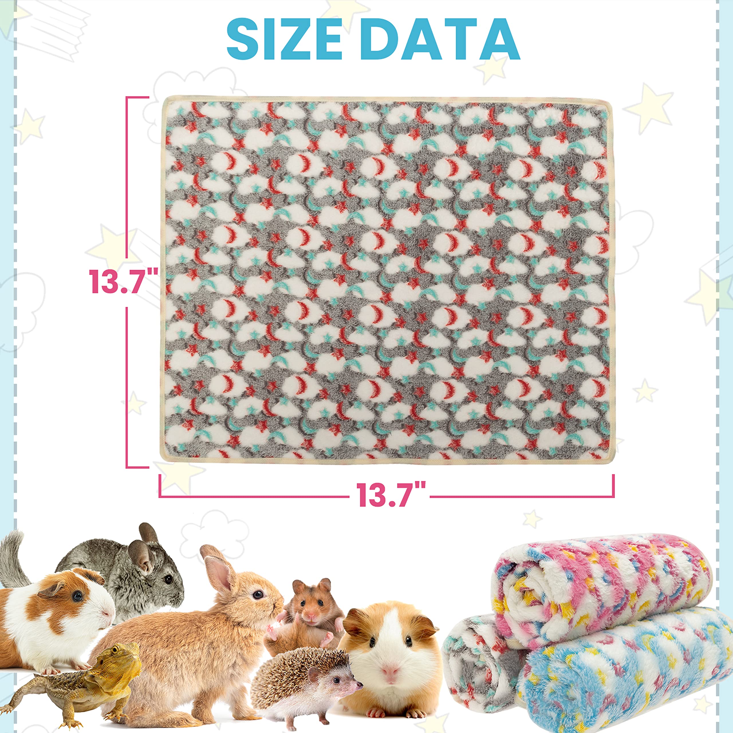 CUSOZWO tapis-fleece double-face bleu douceur pour petit animal.