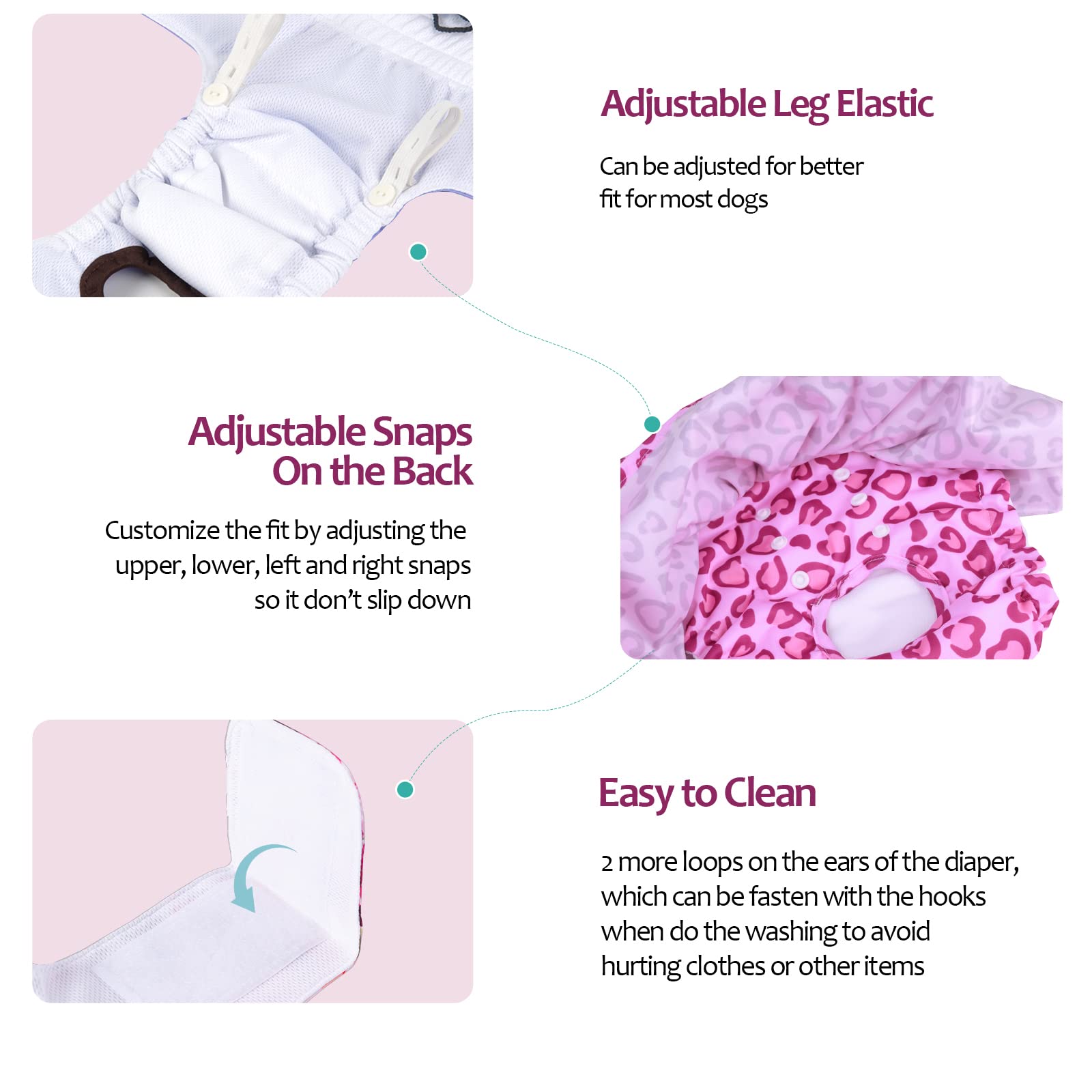 CuteBone couches absorbantes intérieures, confort doux et protection contre les fuites.