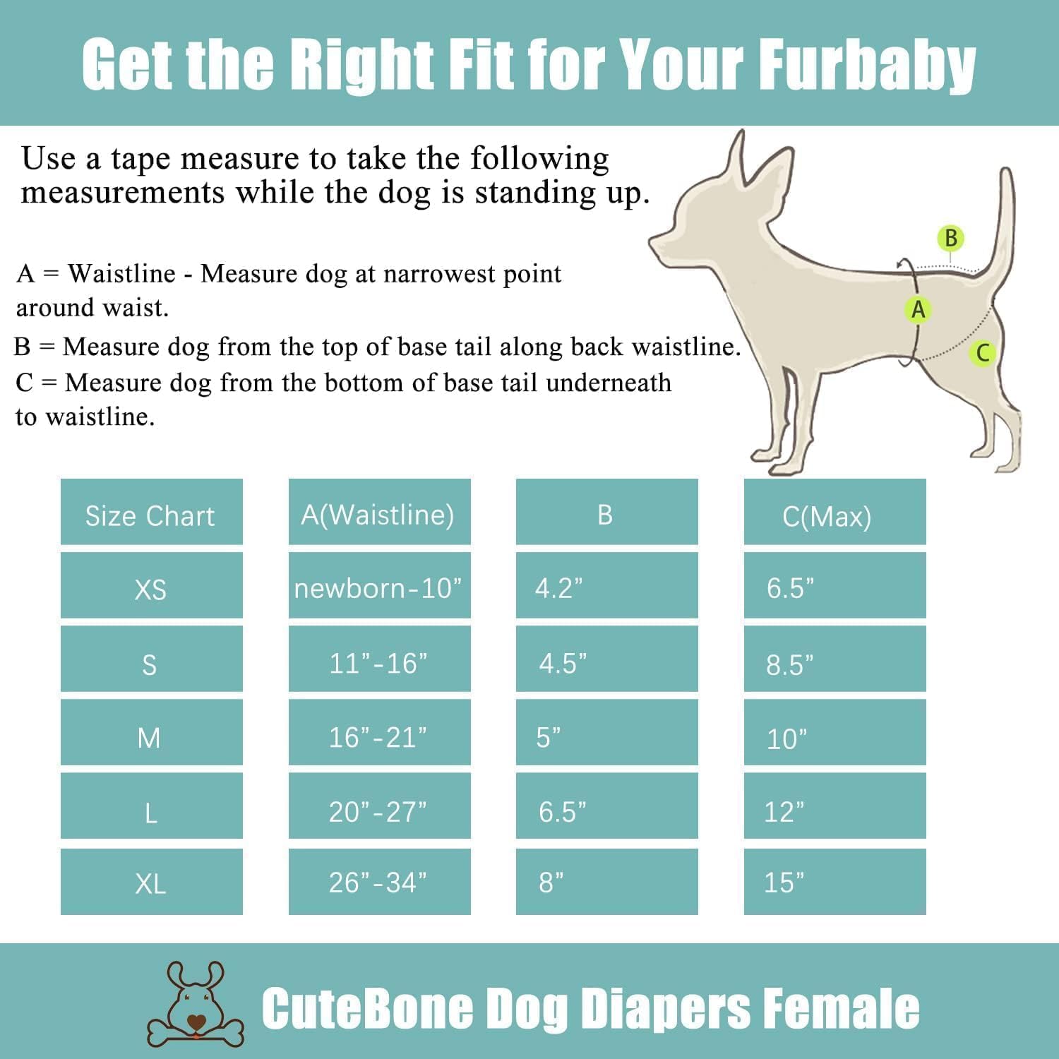 CuteBone couches-chien-doublure-absorbante: absorption intégrée.